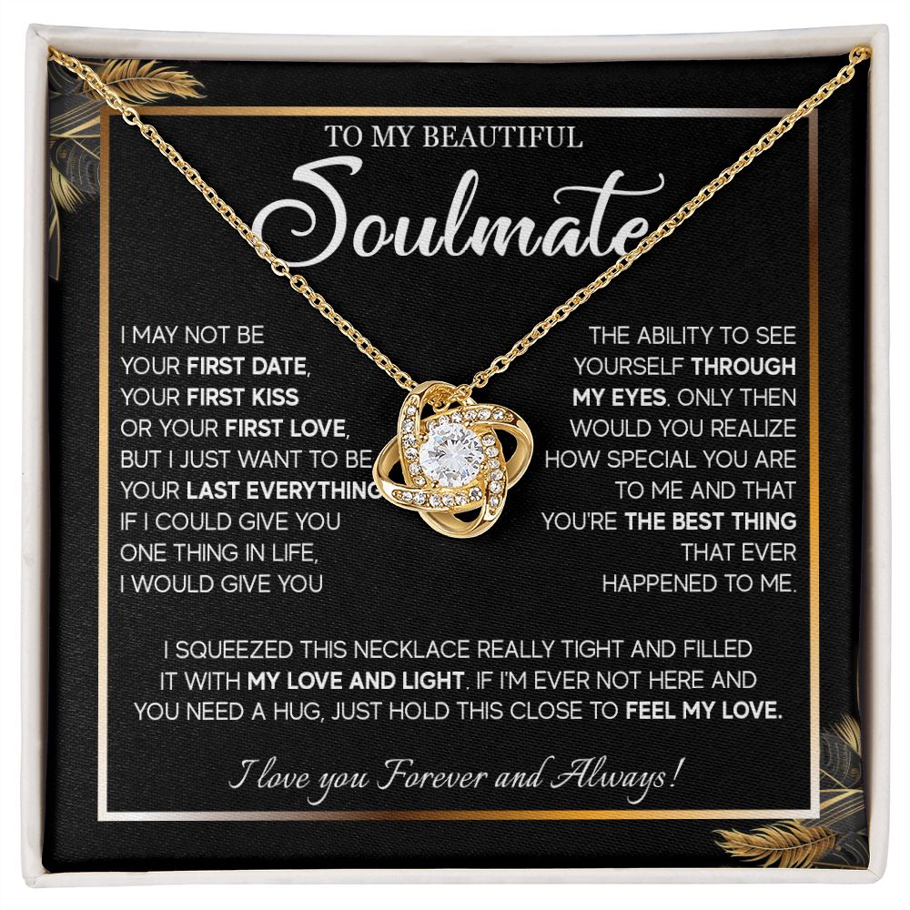 495A To My Soulmate Necklace, Necklace For Girlfriend, Wife, Soulmate Birthday Gifts