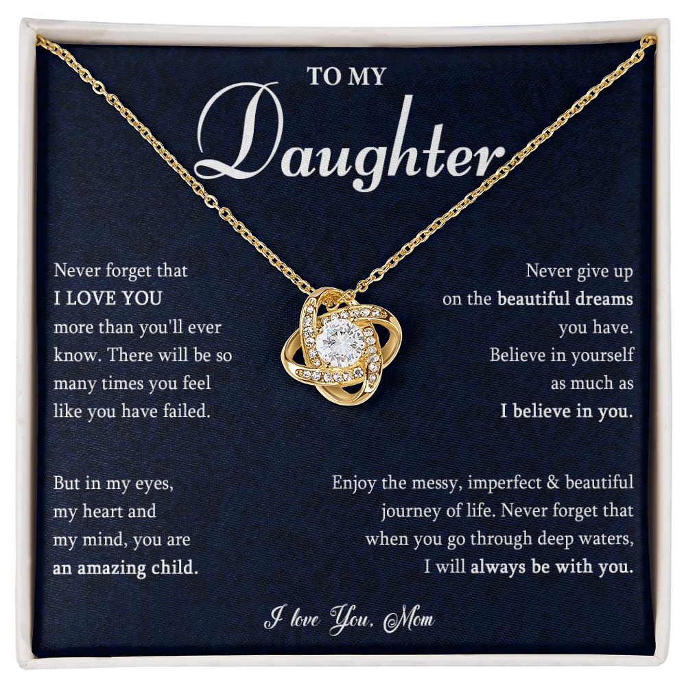 531A To My Daughter Necklace, Gift for Daughter from Mom, Daughter Love Necklace Gift