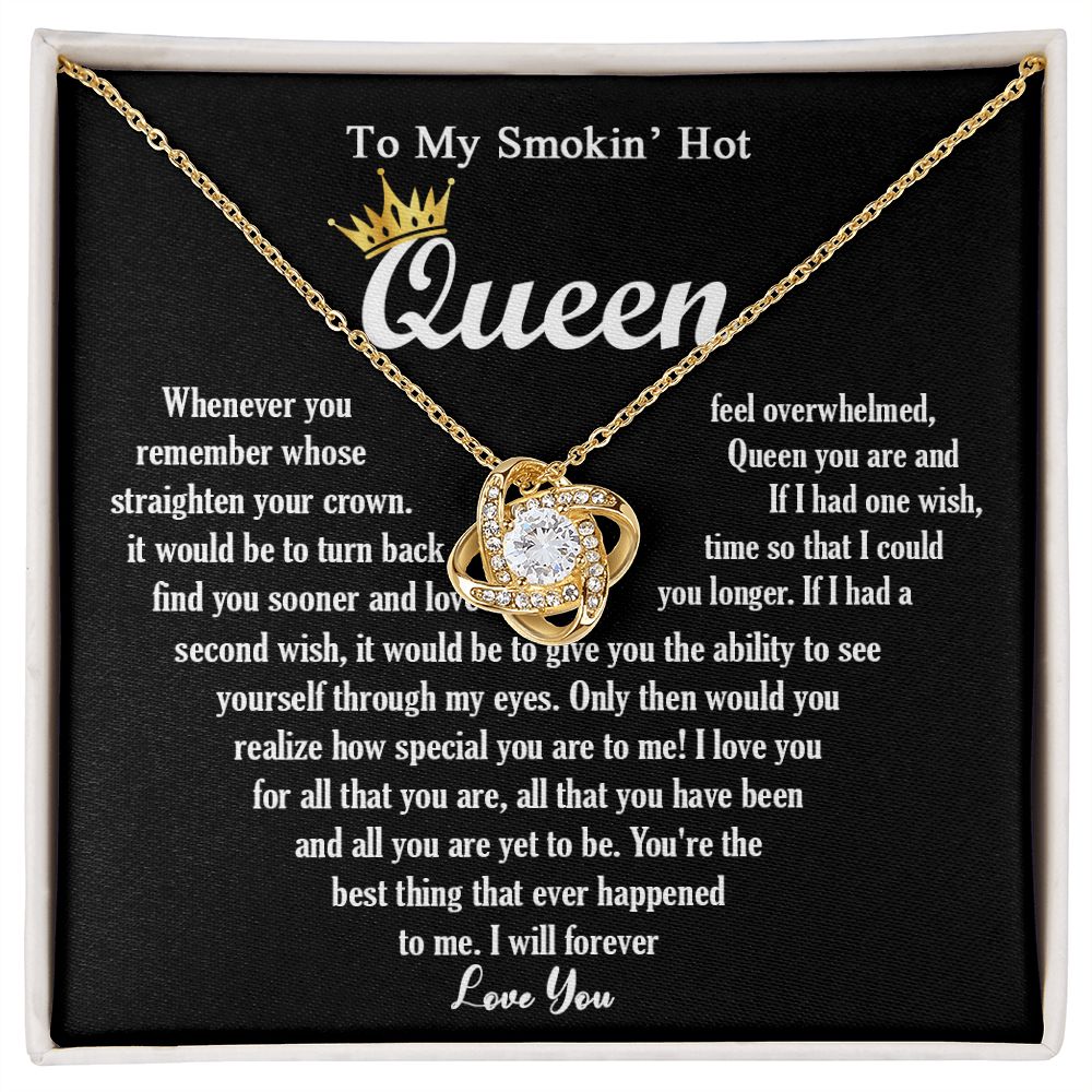 444A To My Smokin Hot Queen Crown Necklace Gift For Wife Soulmate Valentines Day Gift