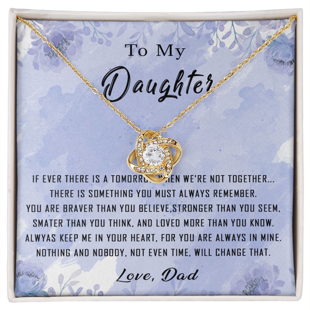 100A To My Daughter Necklace From Dad Father You're Braver Stronger Smarter Daughter
