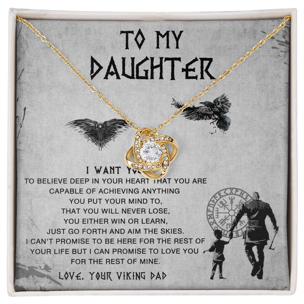 117A To My Daughter Necklace From Viking Dad, Gift For Viking Daughter Gift Necklace