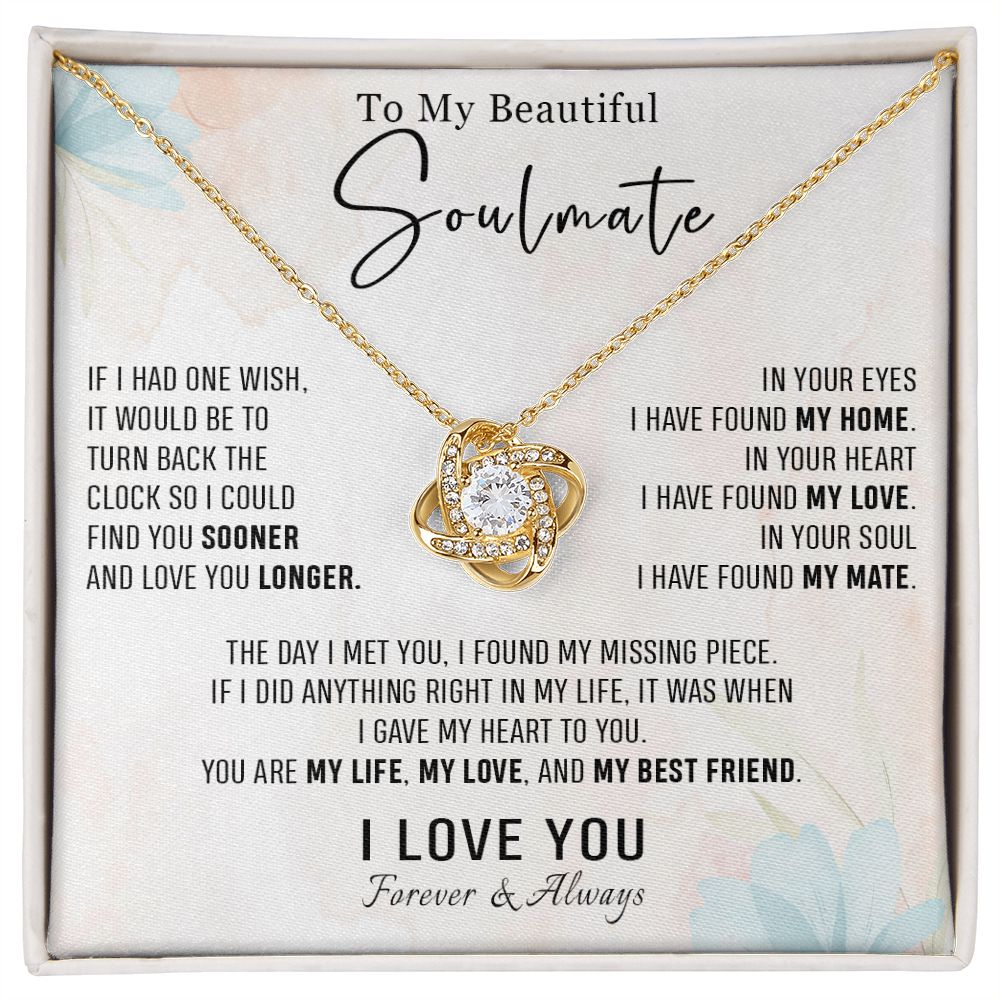 562A To my Soulmate Necklace, Birthday Gifts for Her, Love Gifts for Wife Girlfriend