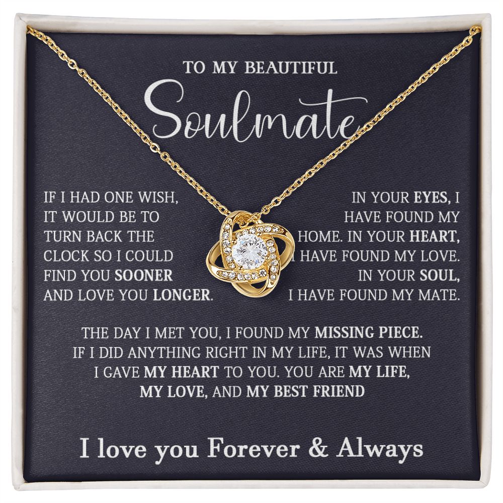467A To My Soulmate Necklace, Holiday Gift For Wife Girlfriend From Husband,Xmas Gift