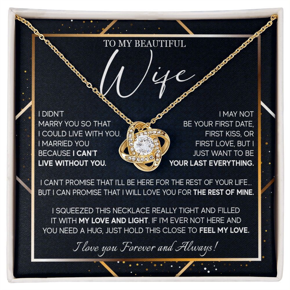 491A To My Beautiful Wife Necklace From Husband, Jewelry For Women, Birthday Gifts