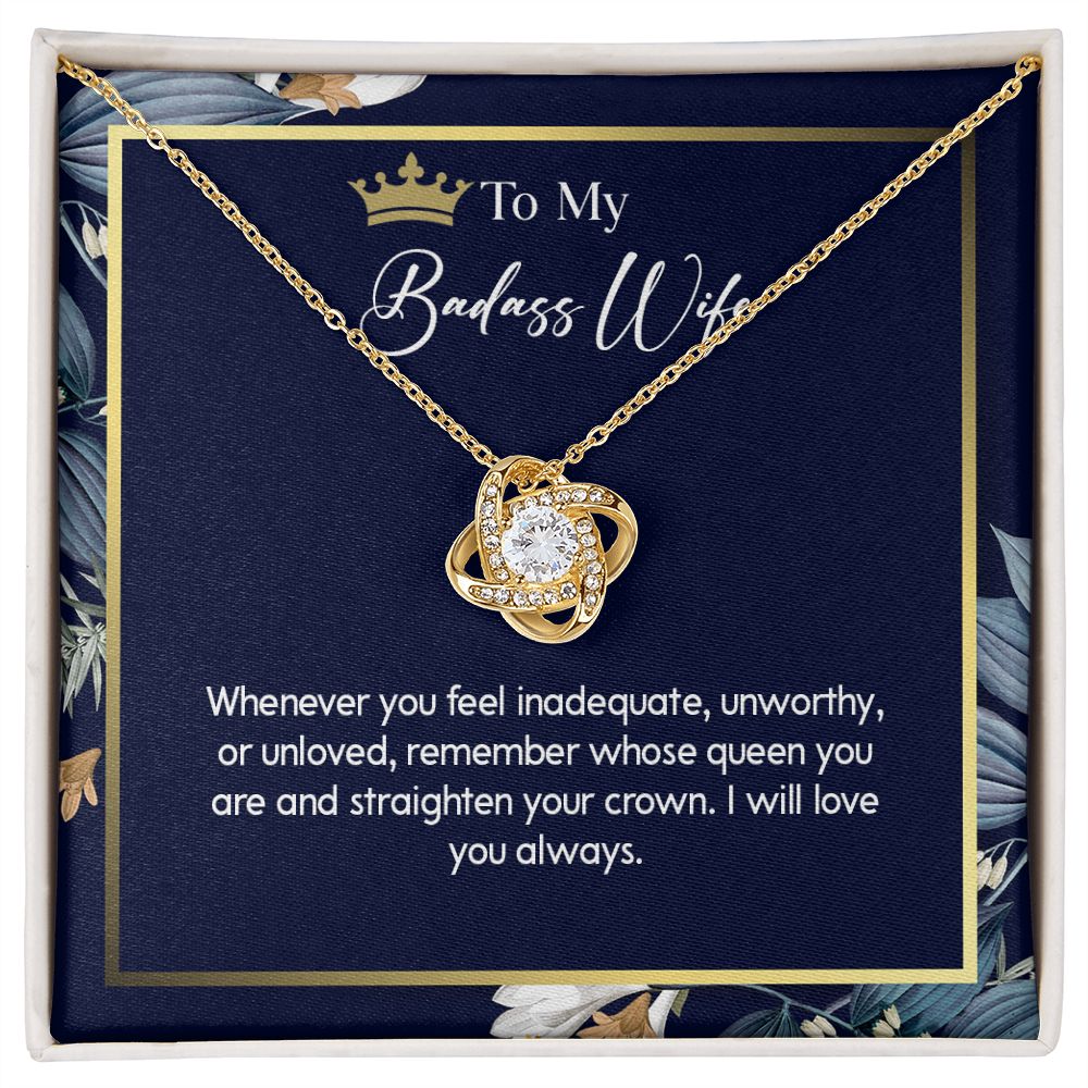 600A To My Badass Wife, Gift For Wife, Necklace Gift For Wife Valentine Gift For Wife