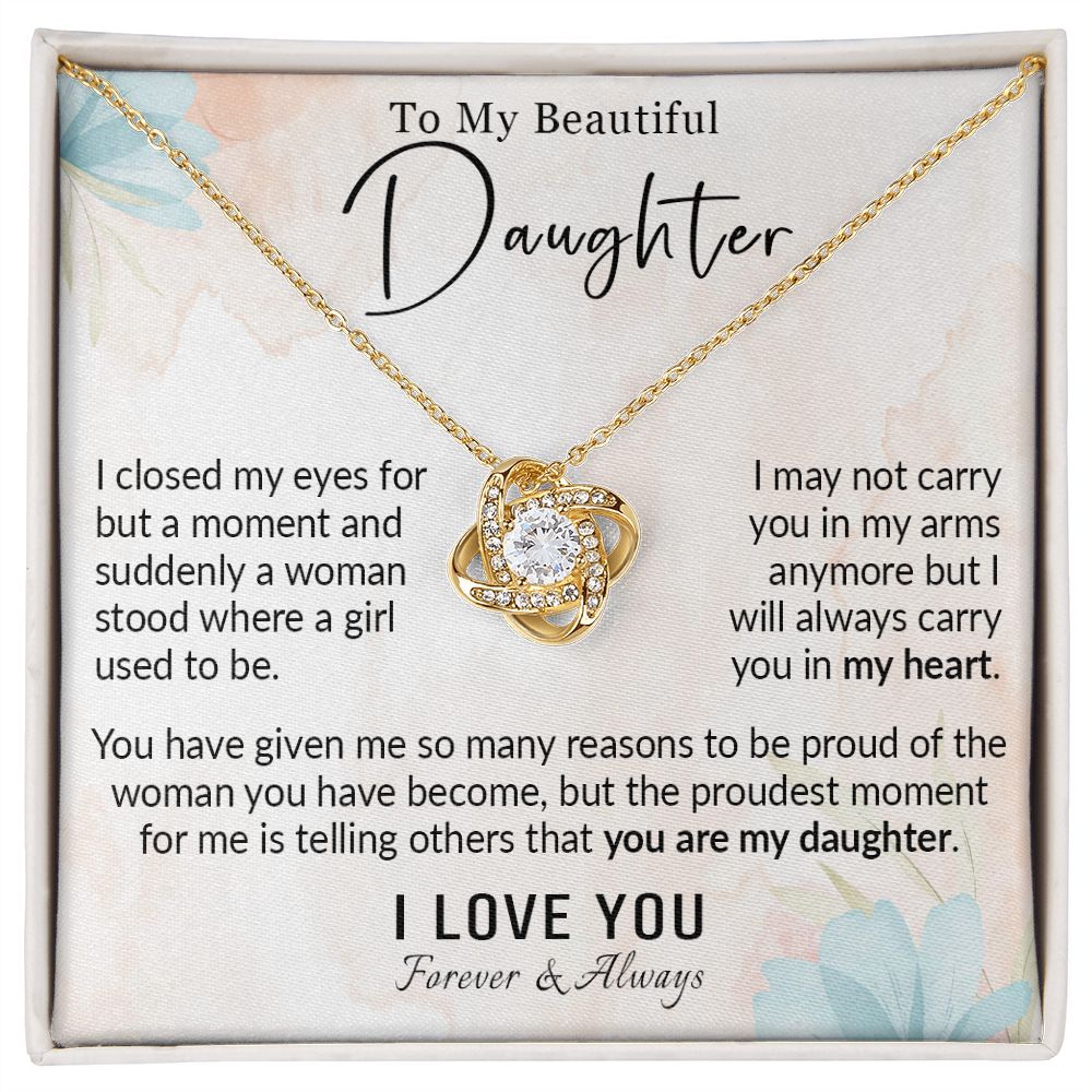 568A To My Daughter Necklace, Love Gift for Daughter from Dad, Daughter Necklace