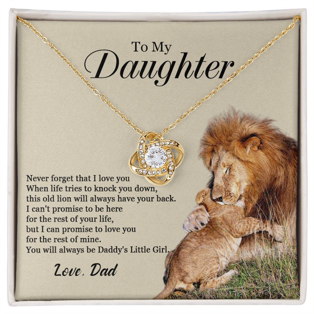 448A To My Daughter Necklace, Xmas Gift For Daughter From Dad, Daughter Father Lion.