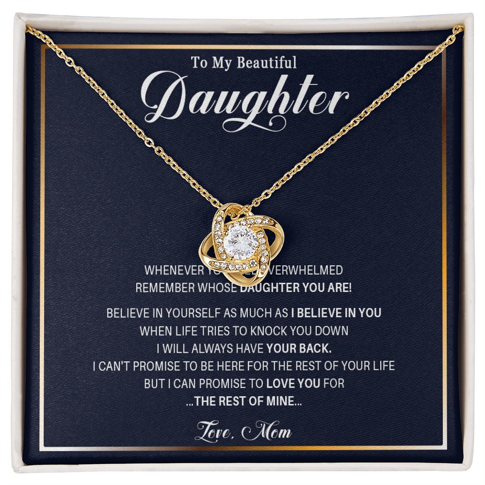 486A To My Daughter Necklace, Christmas Birthday Gift from Mom, I Love You Daughter