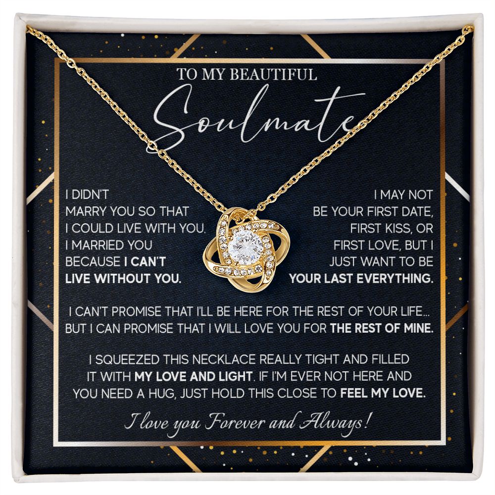 492A To My Beautiful Soulmate Necklace, Jewelry For Wife, Girlfriend, Birthday Gifts