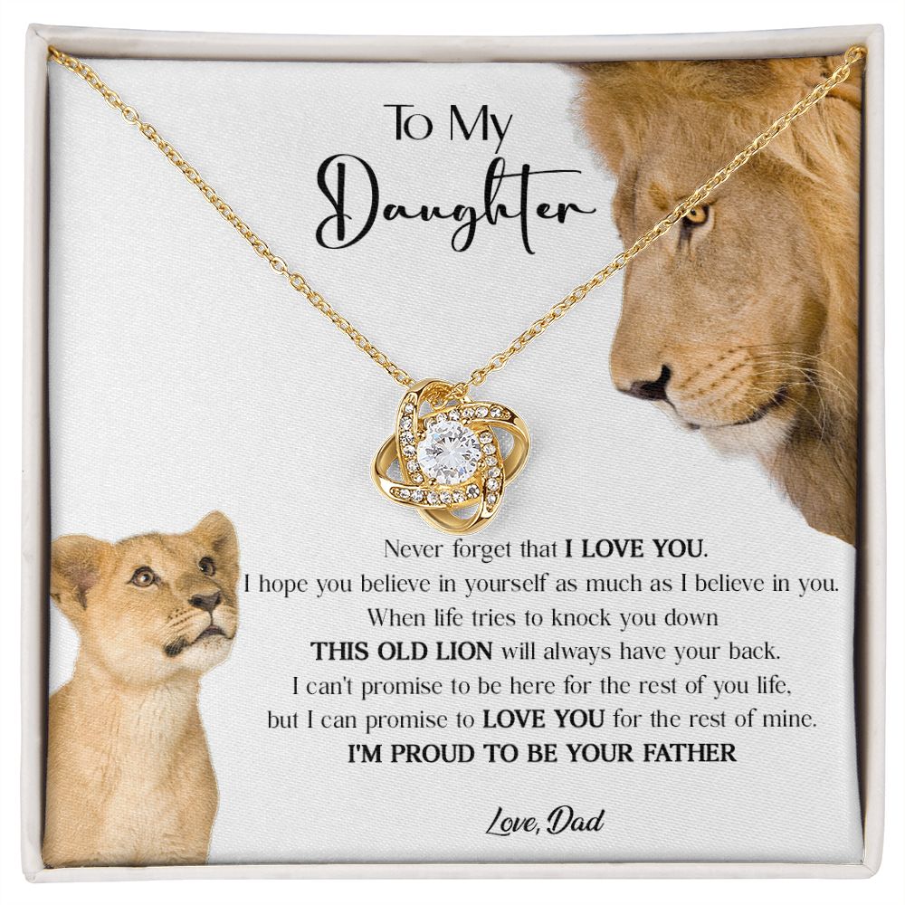 431A To My Daughter Necklace, Xmas Gift For Daughter From Dad, Daughter Father Lion