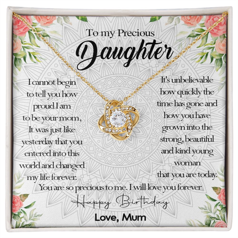 395A To My Daughter Precious Necklace, Birthday Gift Necklace From Mum, Necklace Gift
