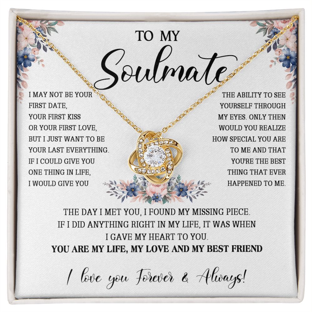 474A To My Soulmate Necklace, Gift For Her, Christmas Gift For Her, Gift For Soulmate
