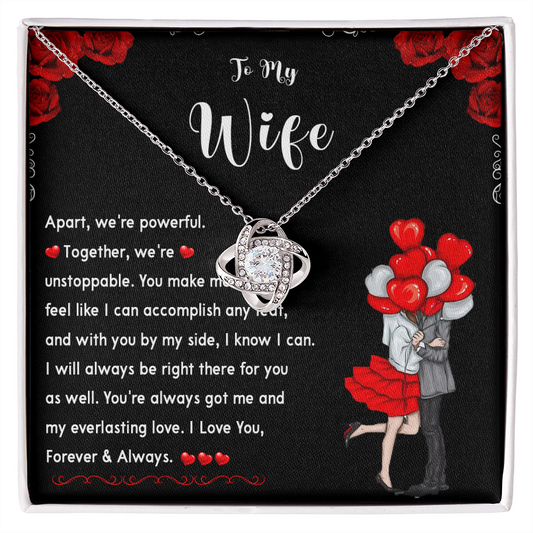 To My Wife Necklace, Couple In Love Necklace Gift for Her, I LOVE YOU Forever