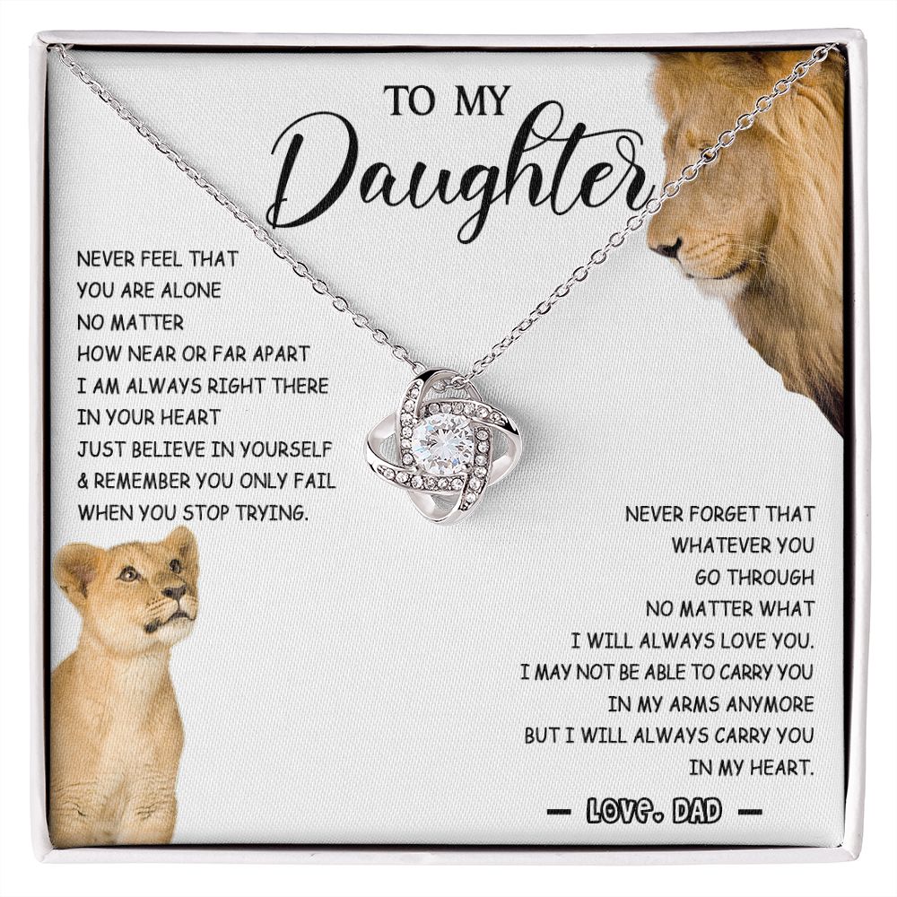 477A To My Daughter Necklace Father to Daughter Birthday Christmas Gift from Lion Dad