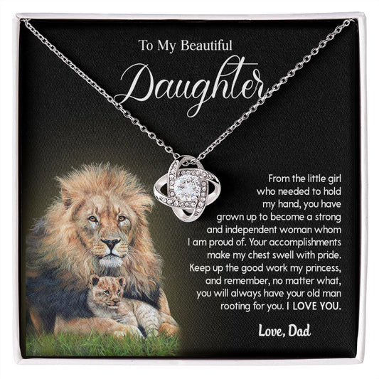619A To My Daughter Necklace From Dad, Father Daughter Gift,Christmas Birthday Gift