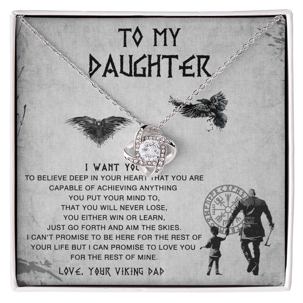 117A To My Daughter Necklace From Viking Dad, Gift For Viking Daughter Gift Necklace