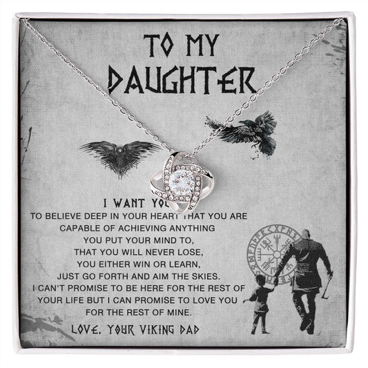 117A To My Daughter Necklace From Viking Dad, Gift For Viking Daughter Gift Necklace