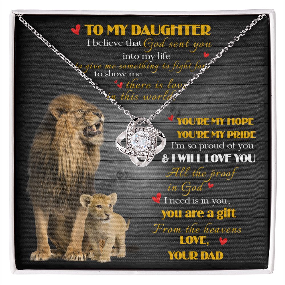 392A To My Daughter Necklace, Xmas Gift For Daughter From Dad, Daughter Father Lion