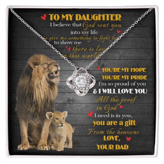 392A To My Daughter Necklace, Xmas Gift For Daughter From Dad, Daughter Father Lion