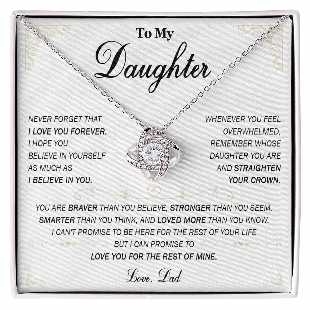 589A To My Daughter Necklace, Daughter Father Necklace, Daughter Gift From Dad, Mom