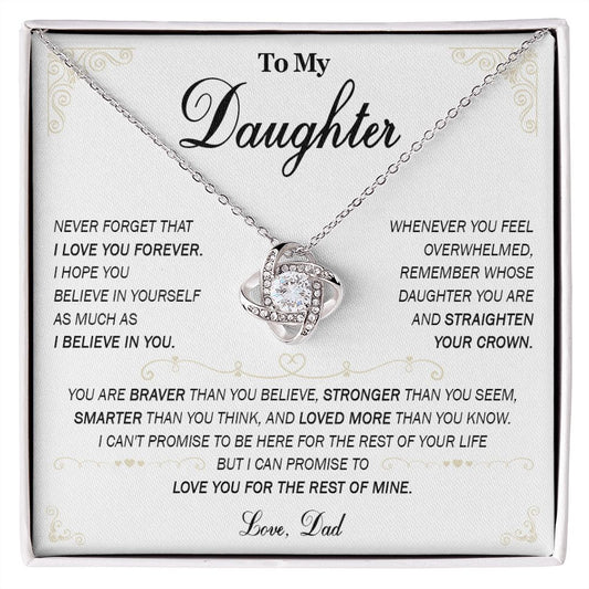 589A To My Daughter Necklace, Daughter Father Necklace, Daughter Gift From Dad, Mom