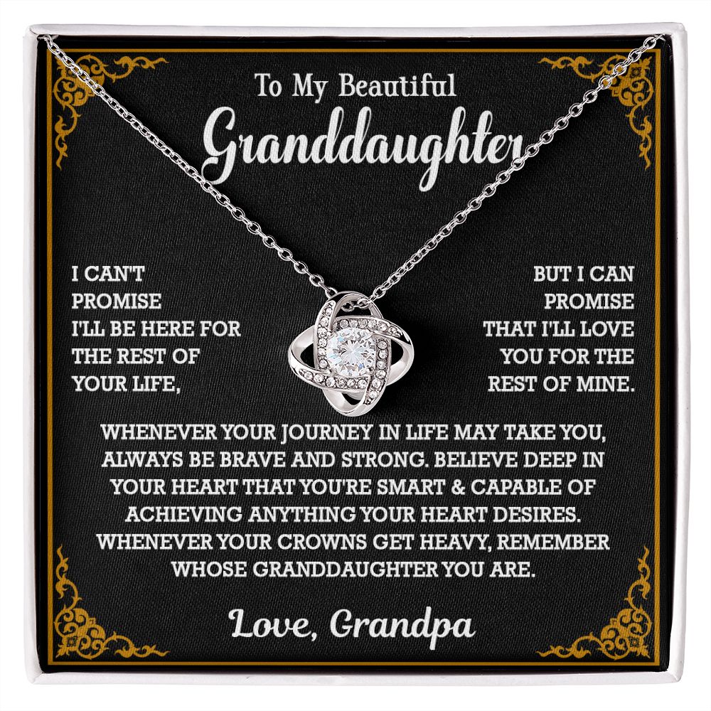 614A To My Granddaughter Necklace, Xmas Birthday Gift For Granddaughter From Grandpa