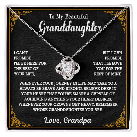 614A To My Granddaughter Necklace, Xmas Birthday Gift For Granddaughter From Grandpa