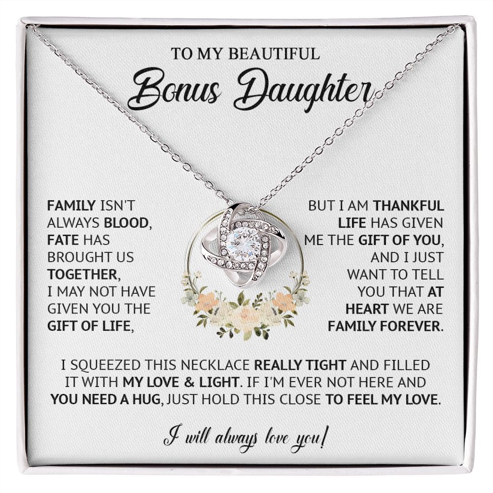 585A Bonus Daughter Necklace, Birthday Gift for Daughter from Dad Mom, Step Daughter