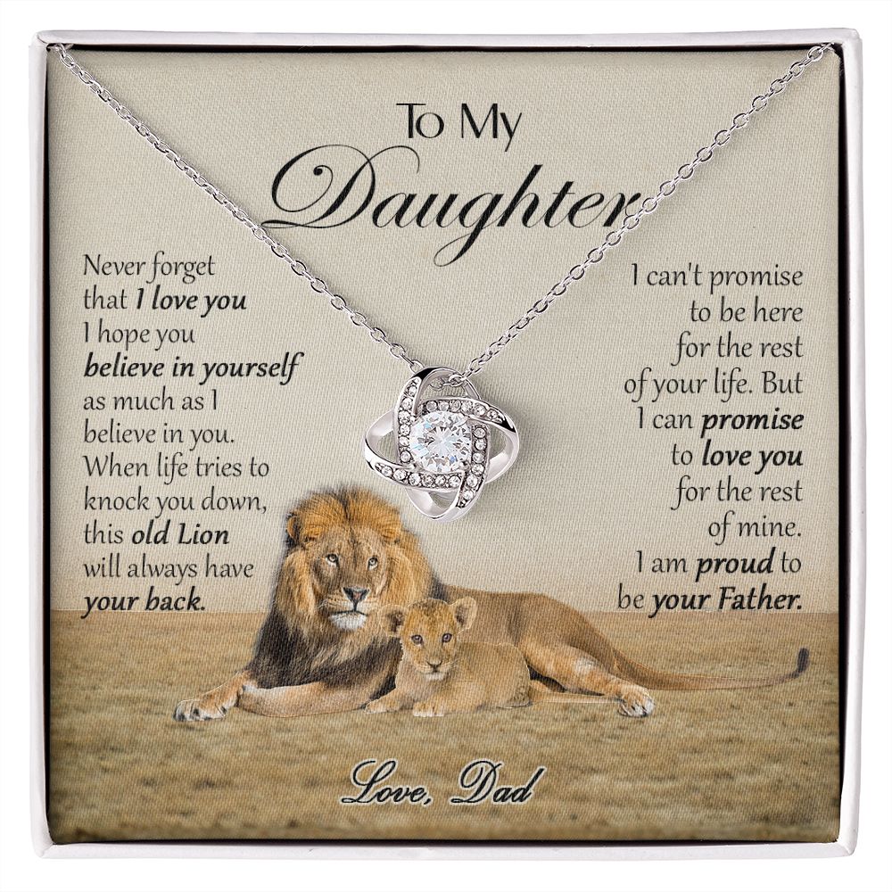 469A To My Daughter Necklace, Xmas Gift For Daughter From Dad, Daughter Father Lion