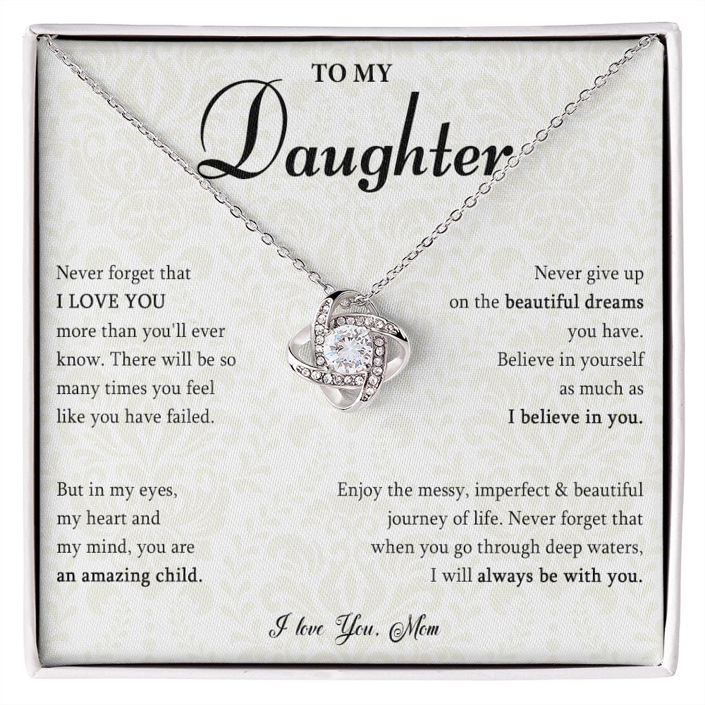 529A Gift for Daughter from Mom, To My Daughter Necklace, Daughter Birthday Gift