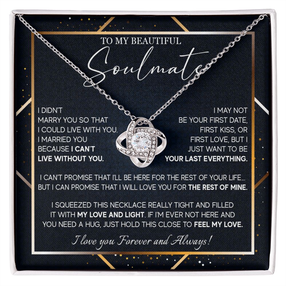 492A To My Beautiful Soulmate Necklace, Jewelry For Wife, Girlfriend, Birthday Gifts