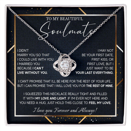 492A To My Beautiful Soulmate Necklace, Jewelry For Wife, Girlfriend, Birthday Gifts