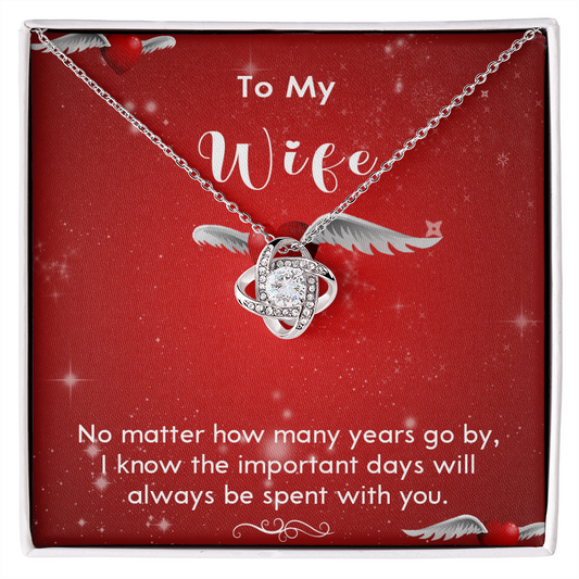 To My Wife Necklace, Heart Love Necklace Gift for Her, I LOVE YOU Necklace Gift