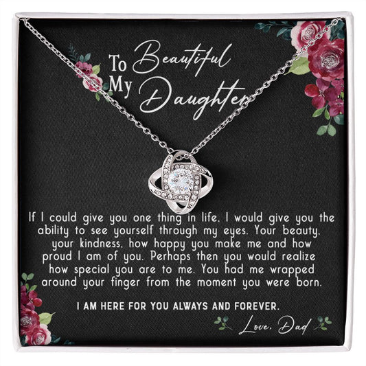 119A Daughter Necklace, To My Beautiful Daughter Necklace Gift From Dad, Xmas Gift