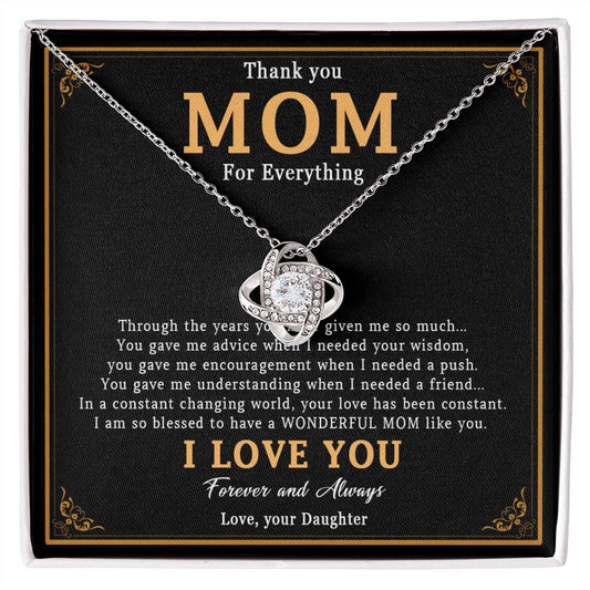 518A Love my Mom Necklace, Thank You Mom Necklace, Mom Birthday Gift From Daughter