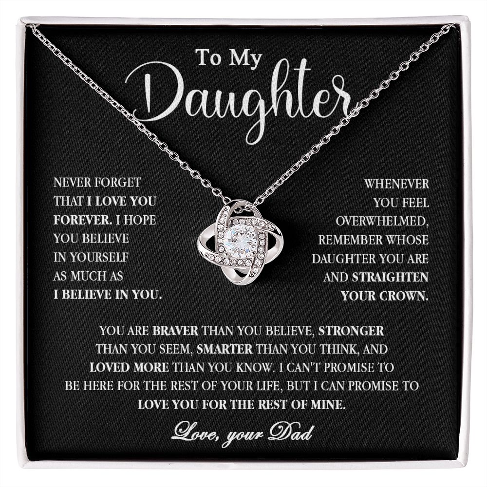 605A To My Daughter Necklace, Gift for Daughter from Dad, Birthday Christmas Gift