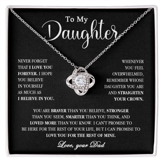 605A To My Daughter Necklace, Gift for Daughter from Dad, Birthday Christmas Gift