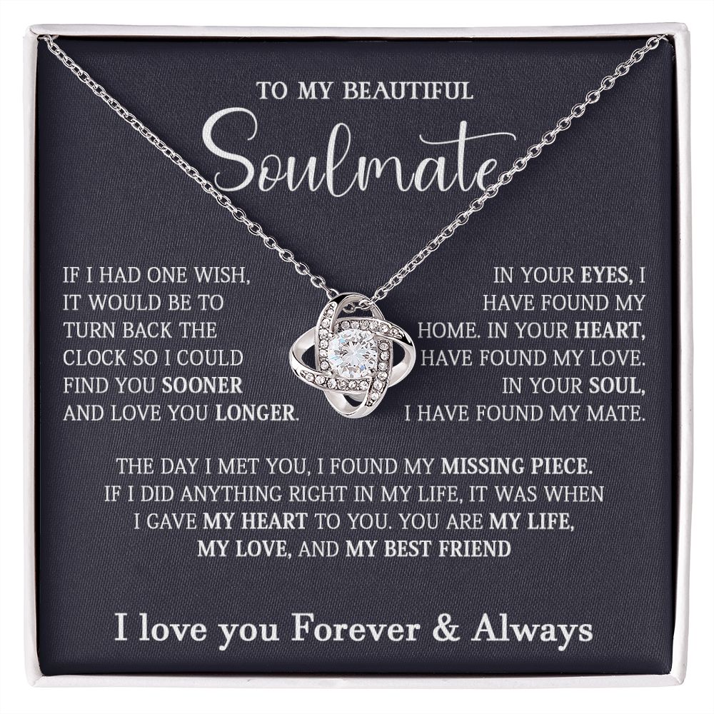 467A To My Soulmate Necklace, Holiday Gift For Wife Girlfriend From Husband,Xmas Gift