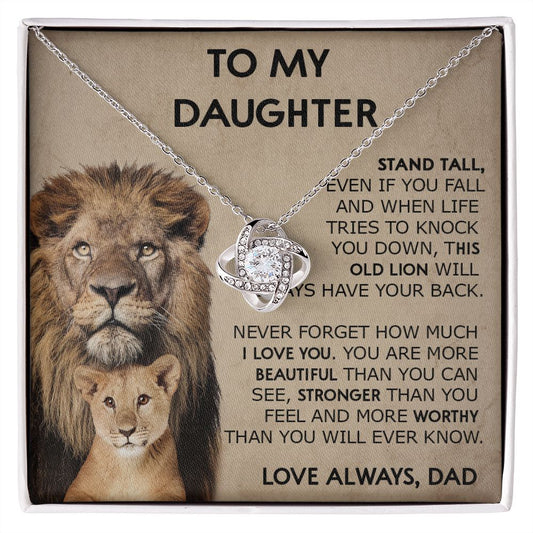 390A Lion To My Daughter Necklace, Xmas Gift For Daughter From Dad, Gift Necklace