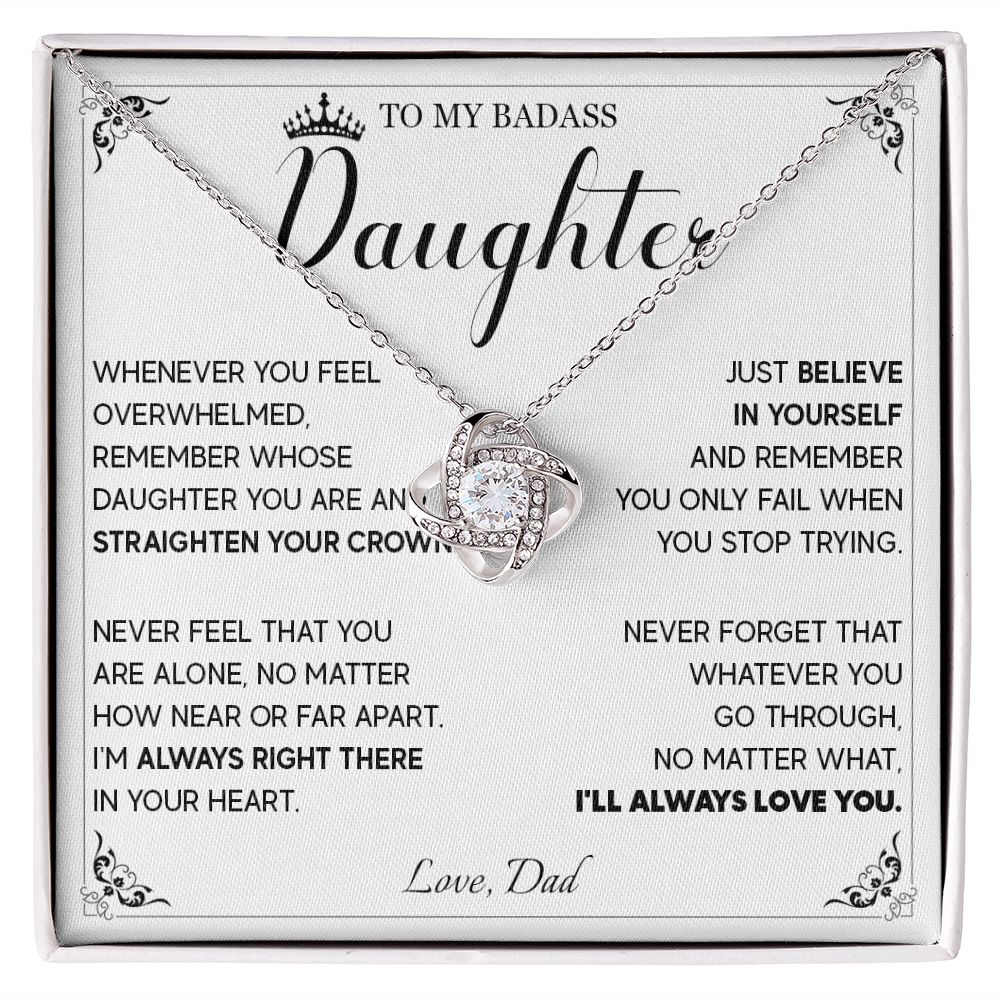 514A To My Badass Daughter Necklace, Birthday Gift For Daughter From Dad, Anniversary