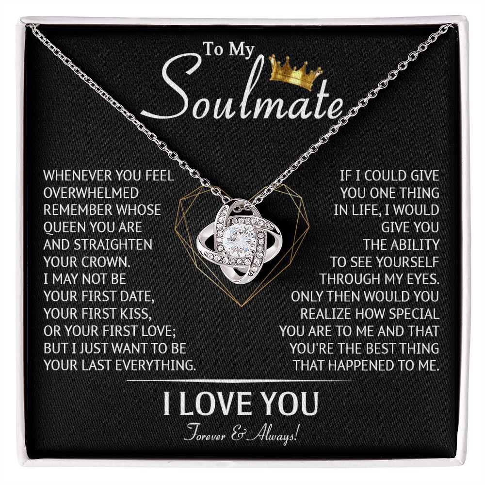 587A To My Soulmate Necklace, Love Gifts For Wife Girlfriend, Birthday Gift for Her
