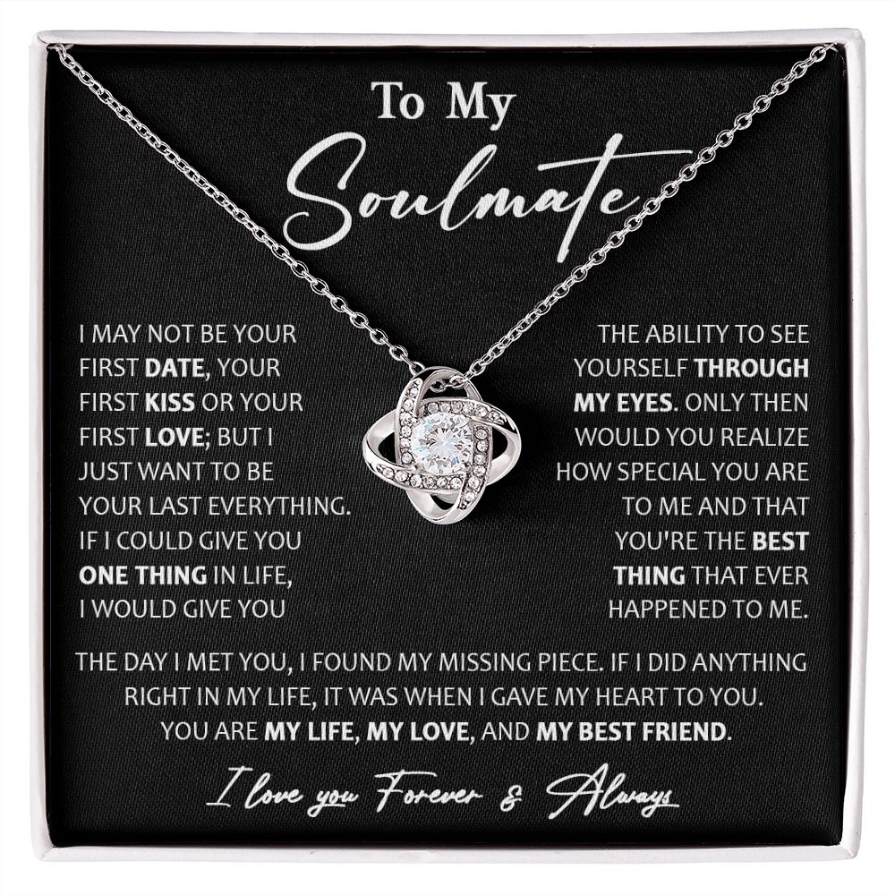 460A To My Soulmate Necklace, Christmas, Valentine Gift For Her, Gift For Soulmate
