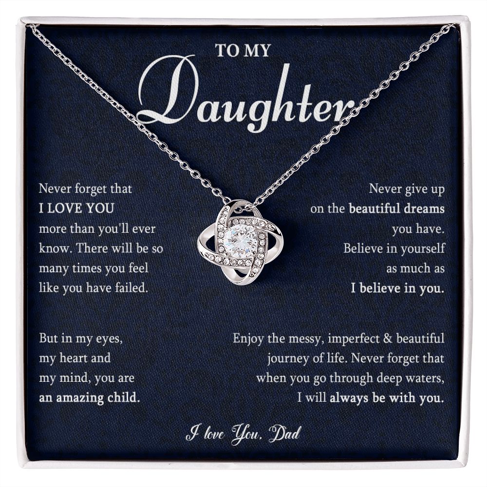 530A To My Daughter Necklace, Gift for Daughter from Dad, Daughter Love Necklace Gift