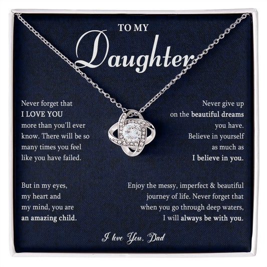 530A To My Daughter Necklace, Gift for Daughter from Dad, Daughter Love Necklace Gift