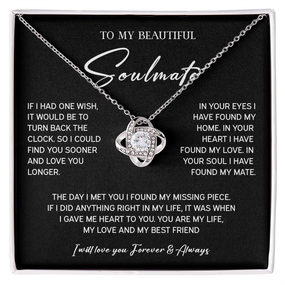 442A To My Soulmate Necklace, Xmas Birthday Gift For Wife Girlfriend From Husband