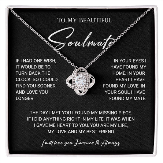 442A To My Soulmate Necklace, Xmas Birthday Gift For Wife Girlfriend From Husband