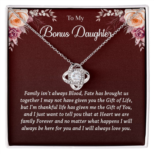 631A To My Bonus Daughter Necklace, Best Birthday Christmas Gift, Bonus Daughter Gift