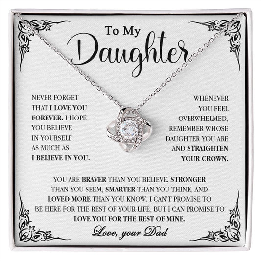 604A To My Daughter Necklace, Necklace Gift for Daughter from Dad,Birthday, Xmas Gift