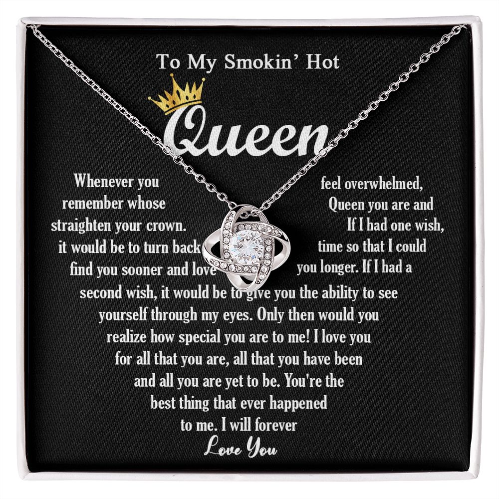 444A To My Smokin Hot Queen Crown Necklace Gift For Wife Soulmate Valentines Day Gift