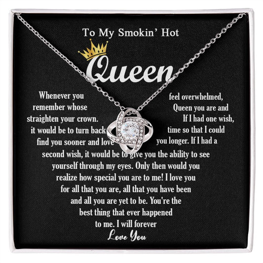 444A To My Smokin Hot Queen Crown Necklace Gift For Wife Soulmate Valentines Day Gift